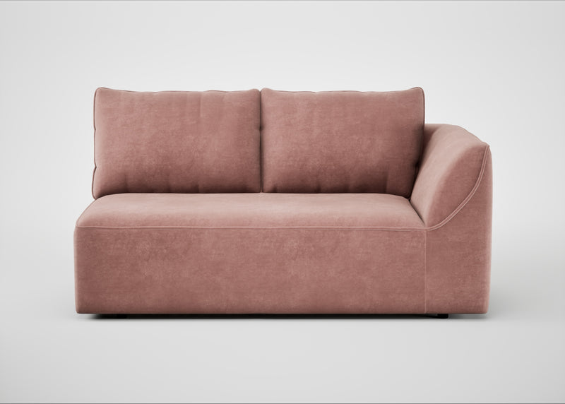 Morven Right Hand Facing 2 Seater Unit Smart Luxe Velvet Dusky Pink