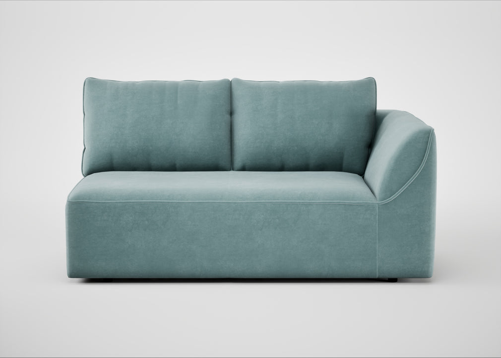 Morven Right Hand Facing 2 Seater Unit Smart Luxe Velvet Mineral Blue