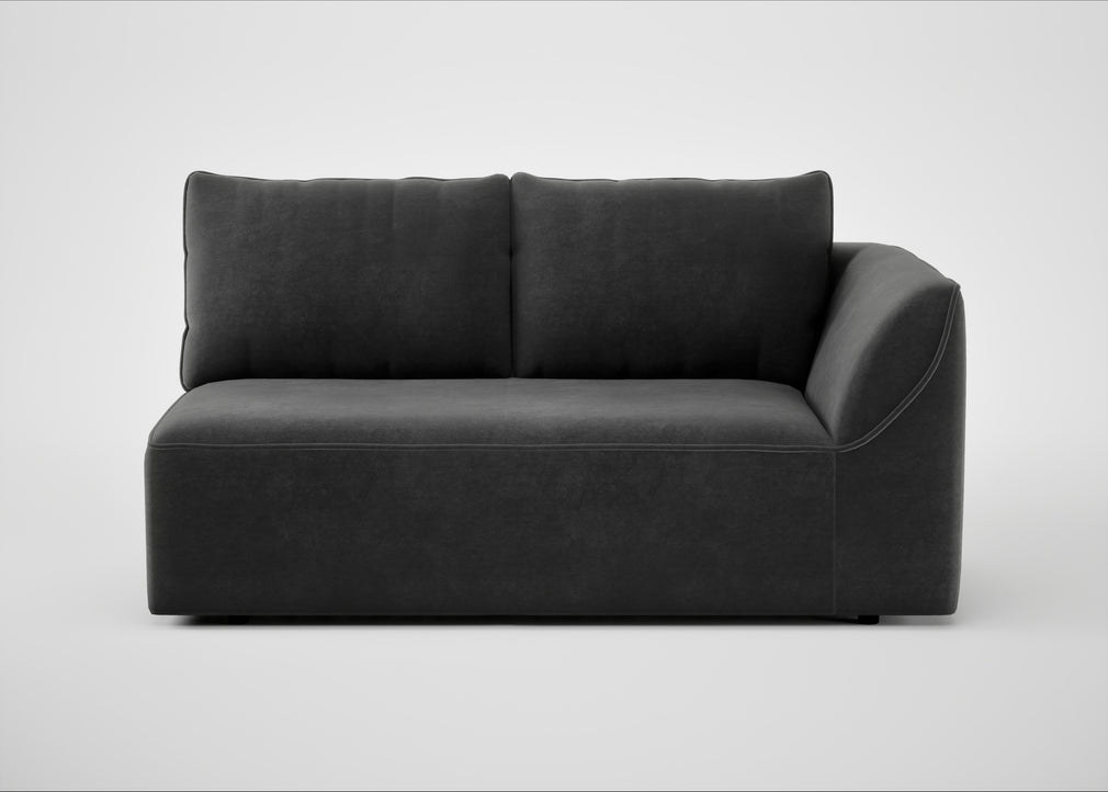 Morven Right Hand Facing 2 Seater Unit Smart Luxe Velvet Nickel
