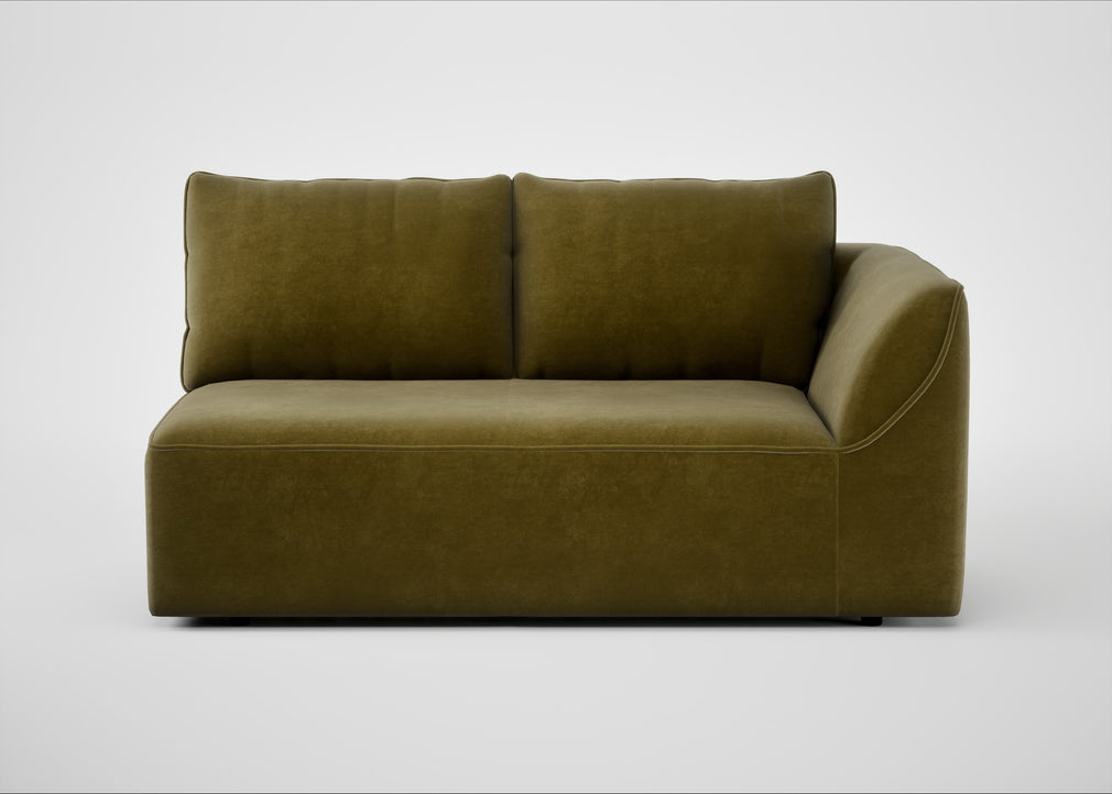 Morven Right Hand Facing 2 Seater Unit Smart Luxe Velvet Peridot