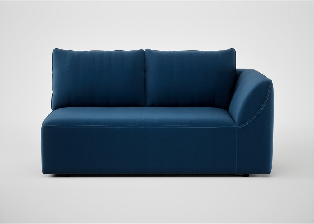 Morven Right Hand Facing 2 Seater Unit Cotton Velvet Petrol