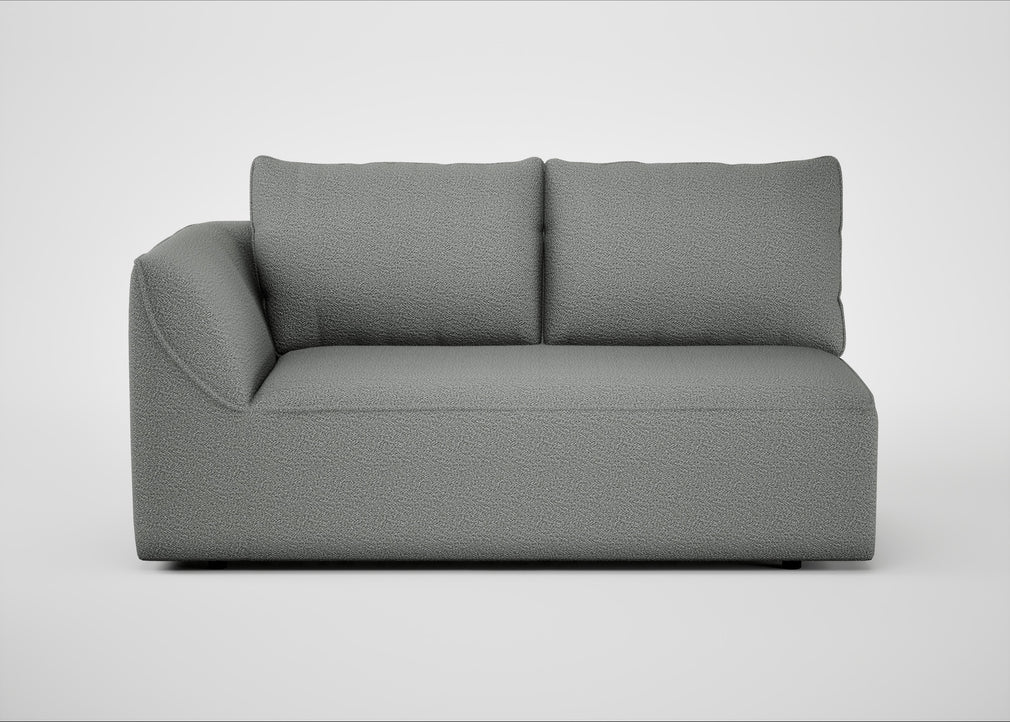 Morven Left Hand Facing 2 Seater Unit Boucle Steel