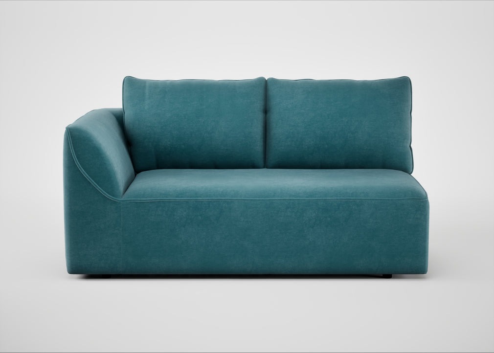 Morven Left Hand Facing 2 Seater Unit Smart Luxe Velvet Airforce Blue