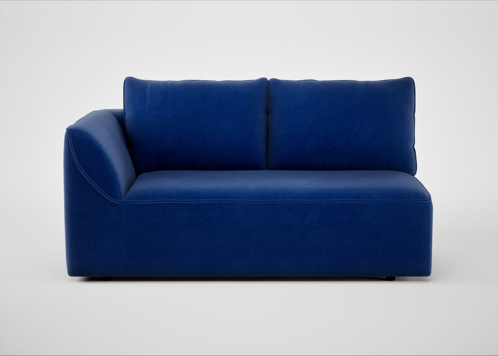 Morven Left Hand Facing 2 Seater Unit Smart Luxe Velvet Azure