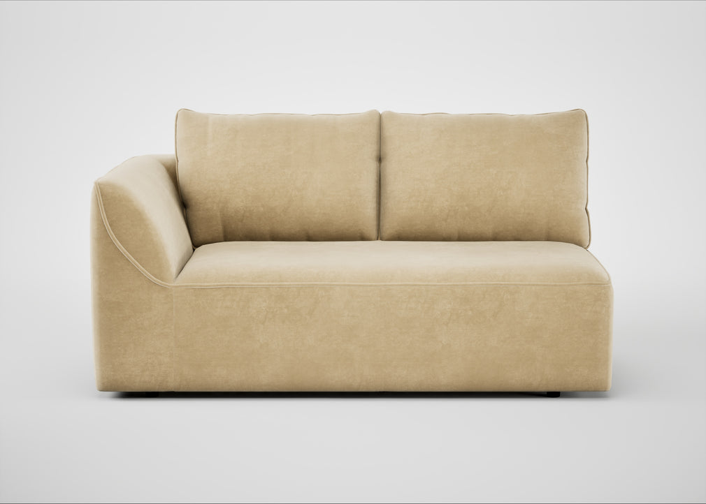 Morven Left Hand Facing 2 Seater Unit Smart Luxe Velvet Biscuit