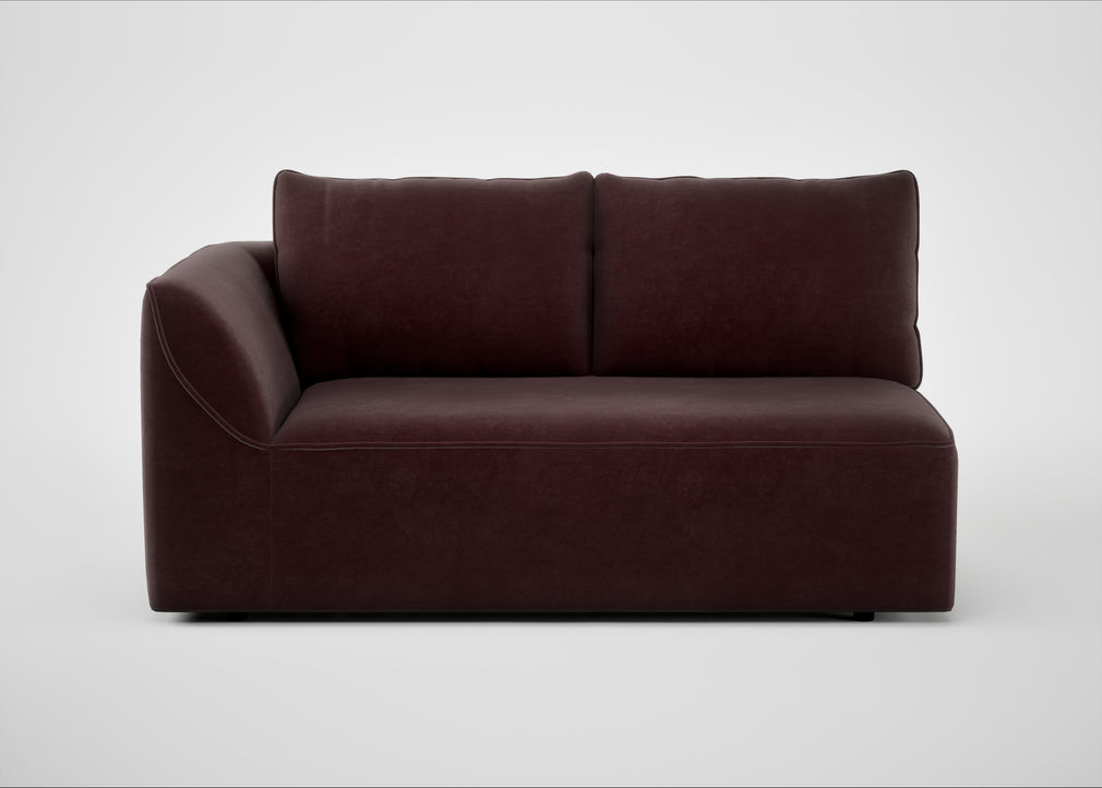 Morven Left Hand Facing 2 Seater Unit Smart Luxe Velvet Acorn