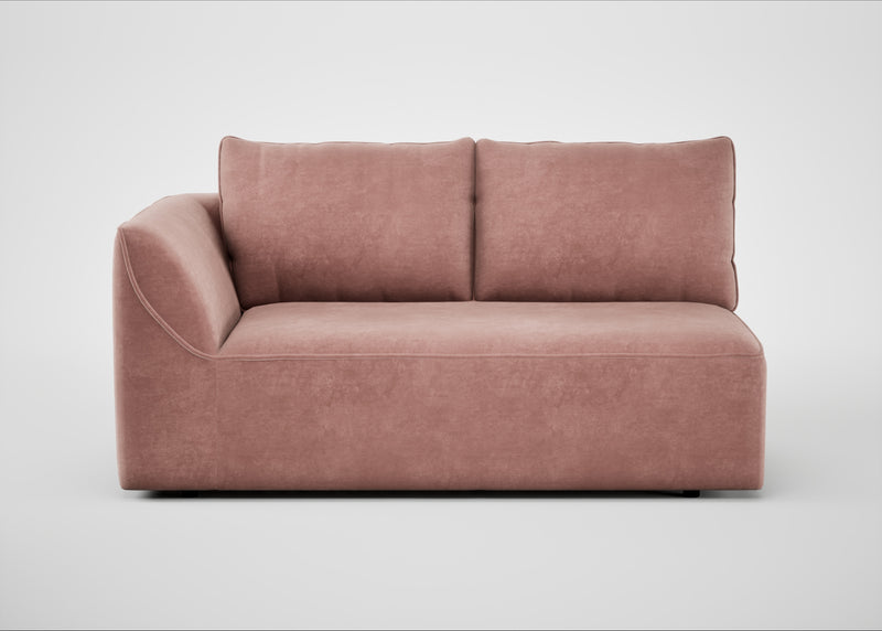 Morven Left Hand Facing 2 Seater Unit Smart Luxe Velvet Dusky Pink
