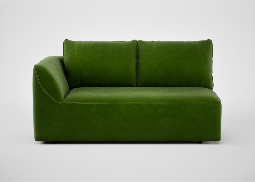 Morven Left Hand Facing 2 Seater Unit Smart Luxe Velvet Grass