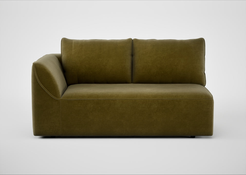 Morven Left Hand Facing 2 Seater Unit Smart Luxe Velvet Peridot