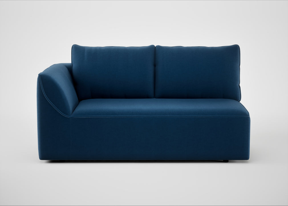 Morven Left Hand Facing 2 Seater Unit Cotton Velvet Petrol
