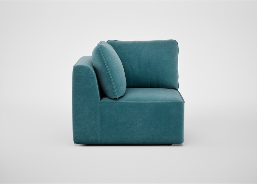 Morven Corner Unit Smart Luxe Velvet Airforce Blue