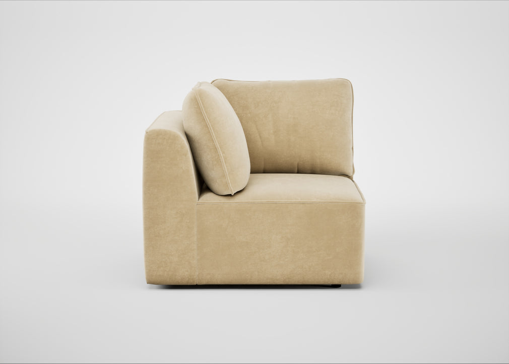 Morven Corner Unit Smart Luxe Velvet Biscuit