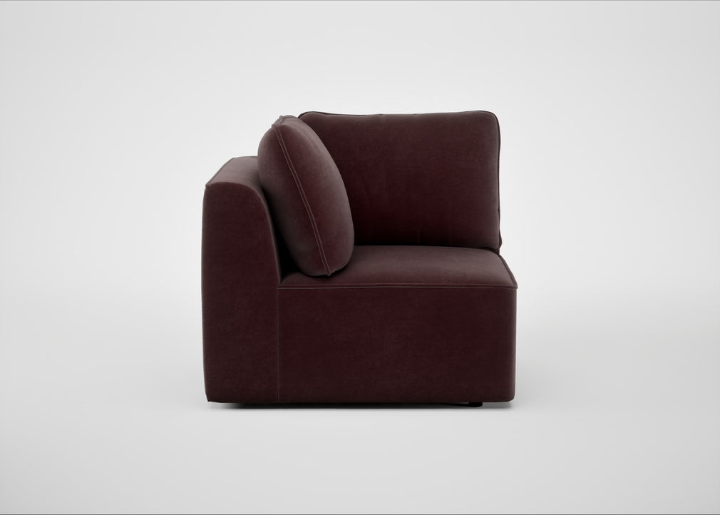 Morven Corner Unit Smart Luxe Velvet Acorn