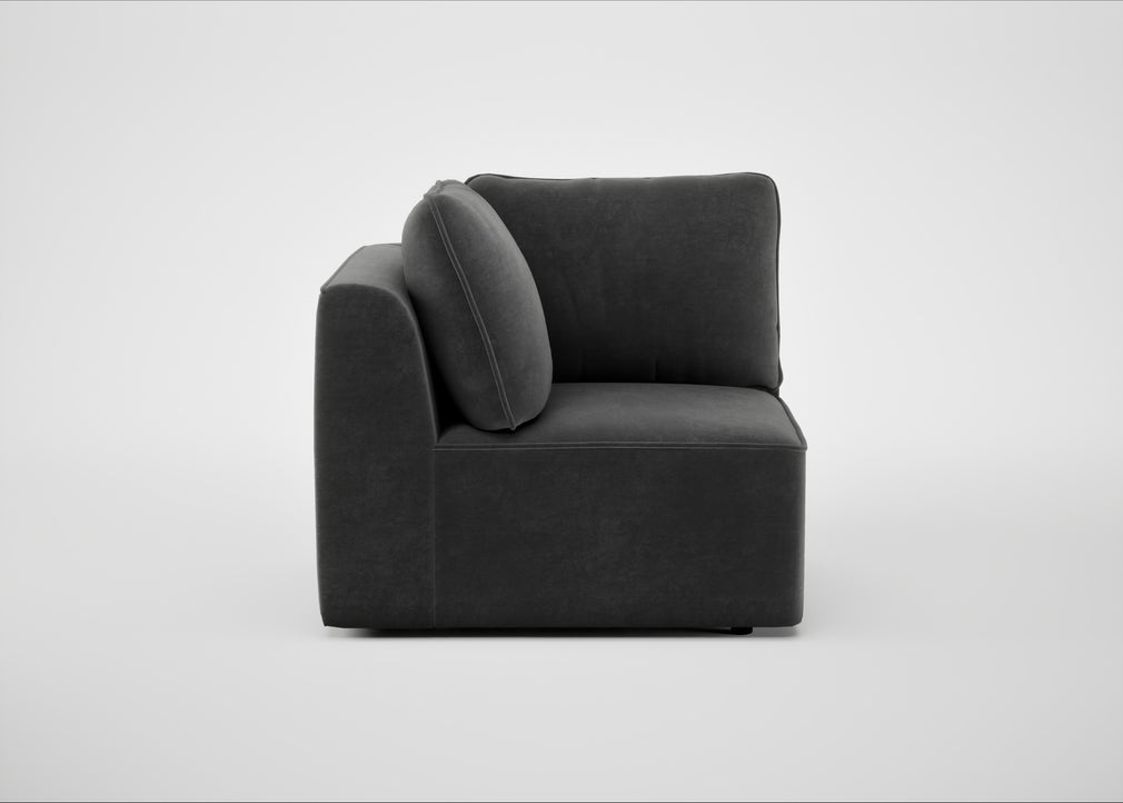 Morven Corner Unit Smart Luxe Velvet Nickel