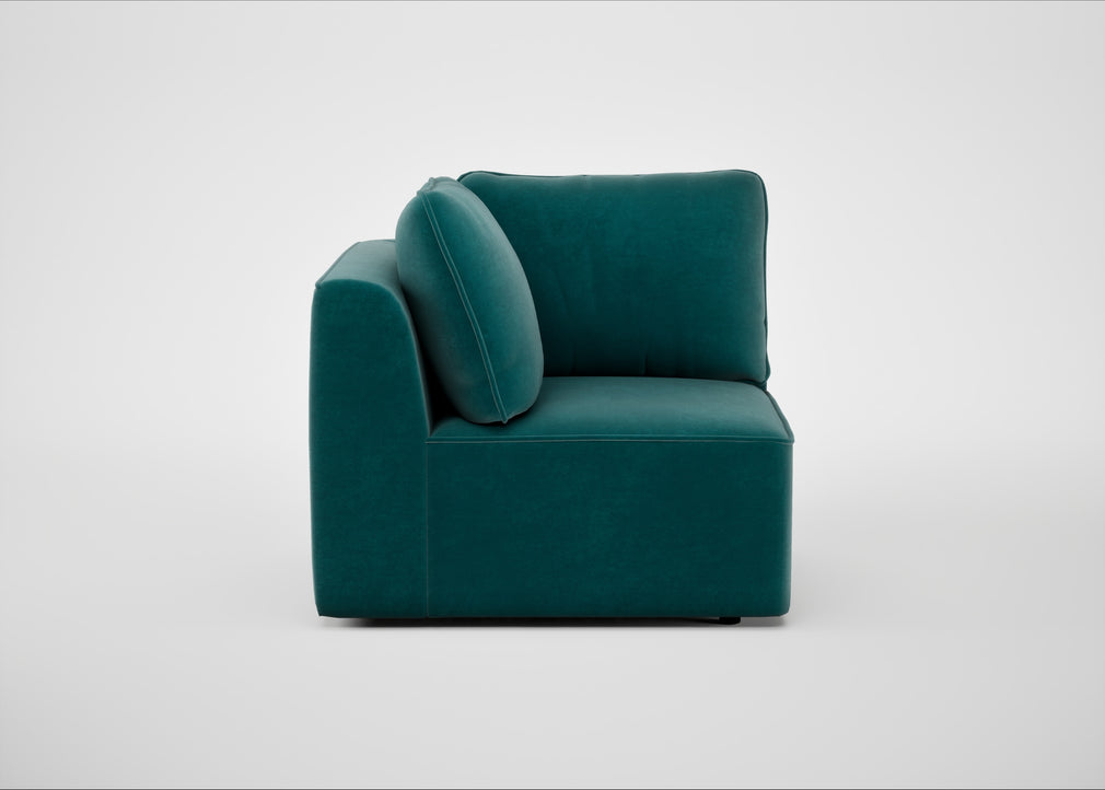 Morven Corner Unit Smart Luxe Velvet Ocean Green