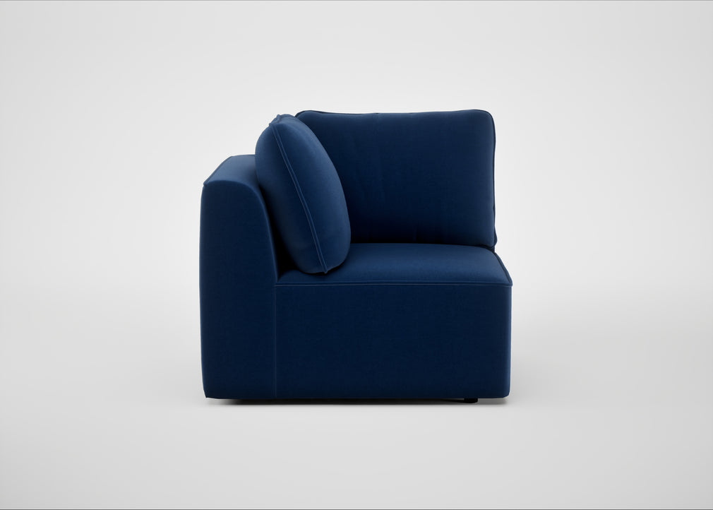 Morven Corner Unit Cotton Velvet Midnight