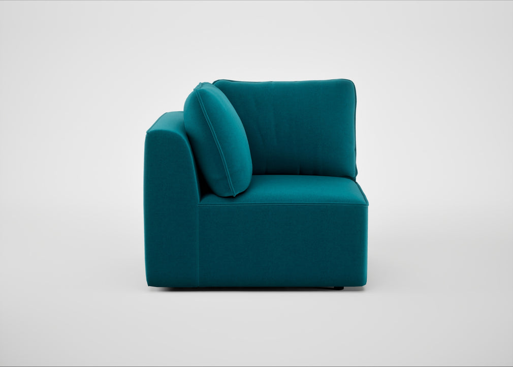 Morven Corner Unit Cotton Velvet Teal