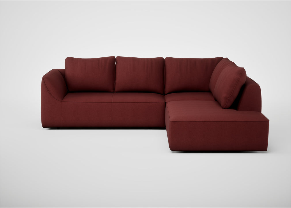 Morven Right Hand Facing Large Corner Sofa Capelo Linen-Cotton Etruscan Red