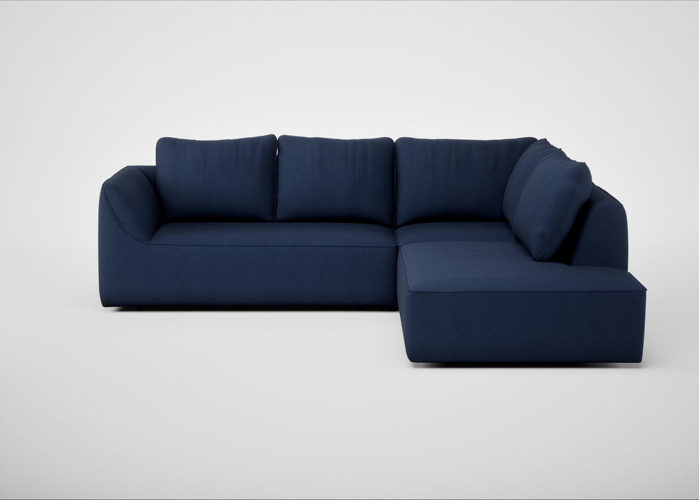 Morven Right Hand Facing Large Corner Sofa Capelo Linen-Cotton Inkspot