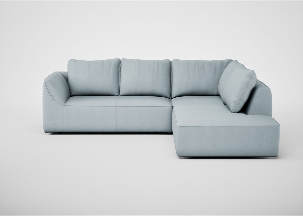 Morven Right Hand Facing Large Corner Sofa Capelo Linen-Cotton Sea Shanty