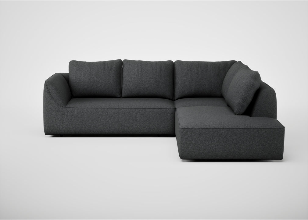 Morven Right Hand Facing Large Corner Sofa Melton Wool Granite