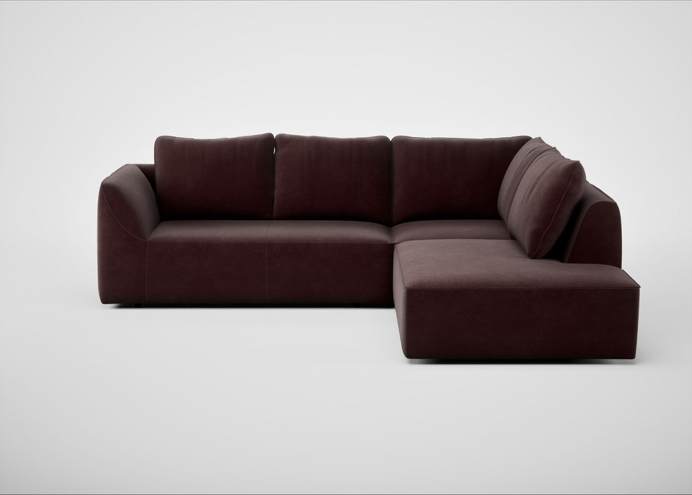 Morven Right Hand Facing Large Corner Sofa Smart Luxe Velvet Acorn