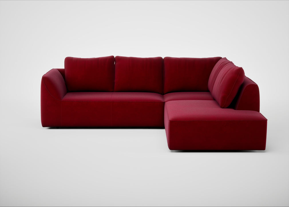 Morven Right Hand Facing Large Corner Sofa Smart Luxe Velvet Mulberry