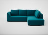 Morven Right Hand Facing Large Corner Sofa Cotton Velvet Teal