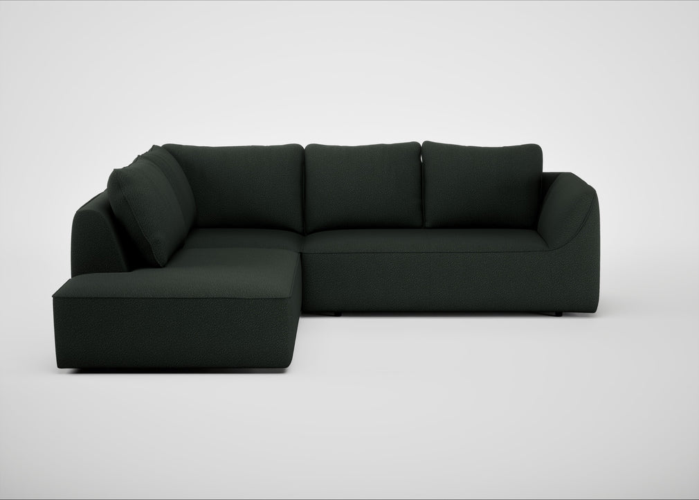 Morven Left Hand Facing Large Corner Sofa Boucle Fern