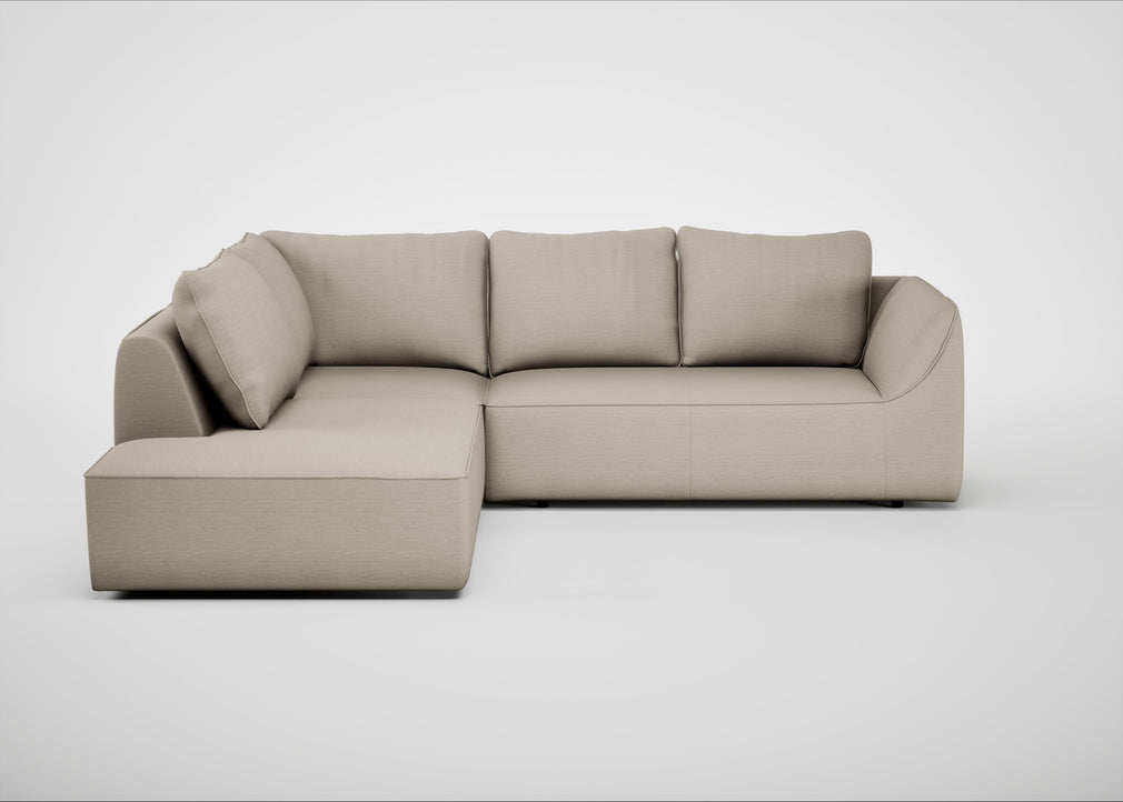 Morven Left Hand Facing Large Corner Sofa Broad Weave Putty