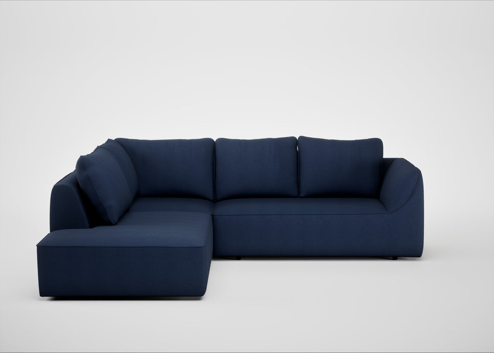 Morven Left Hand Facing Large Corner Sofa Capelo Linen-Cotton Inkspot
