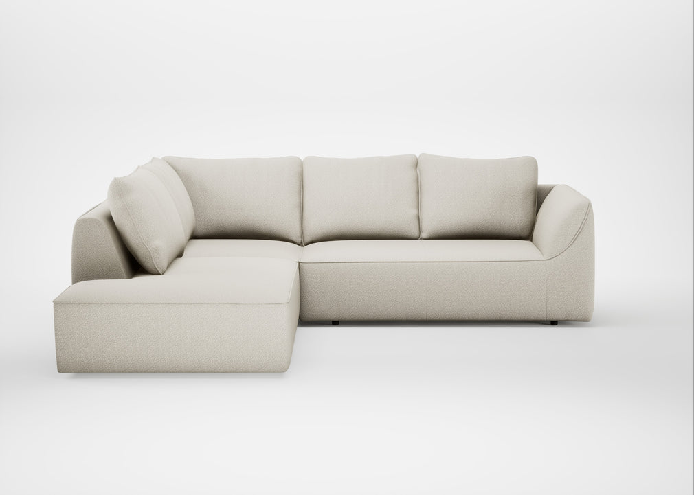 Morven Left Hand Facing Large Corner Sofa Chunky Boucle Ecru