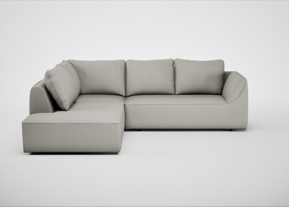 Morven Left Hand Facing Large Corner Sofa Melton Wool Limestone