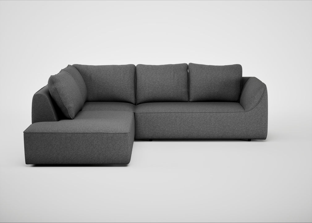 Morven Left Hand Facing Large Corner Sofa Melton Wool Shale