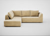 Morven Left Hand Facing Large Corner Sofa Smart Luxe Velvet Biscuit
