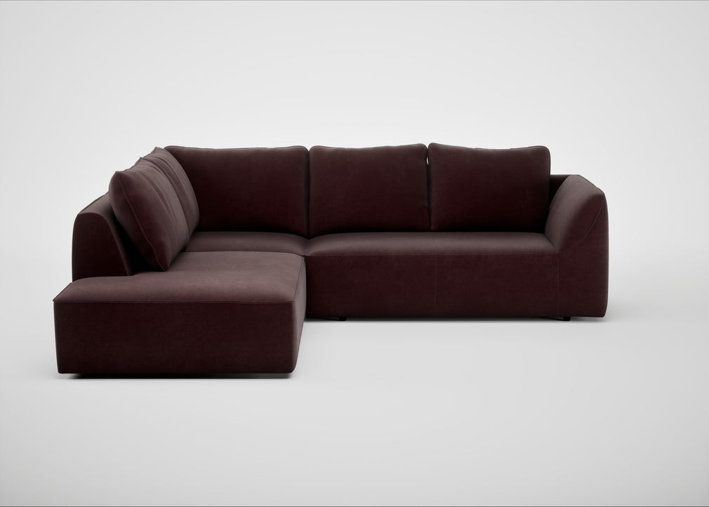 Morven Left Hand Facing Large Corner Sofa Smart Luxe Velvet Acorn