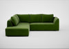 Morven Left Hand Facing Large Corner Sofa Smart Luxe Velvet Grass