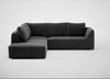 Morven Left Hand Facing Large Corner Sofa Smart Luxe Velvet Nickel