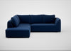 Morven Left Hand Facing Large Corner Sofa Cotton Velvet Midnight