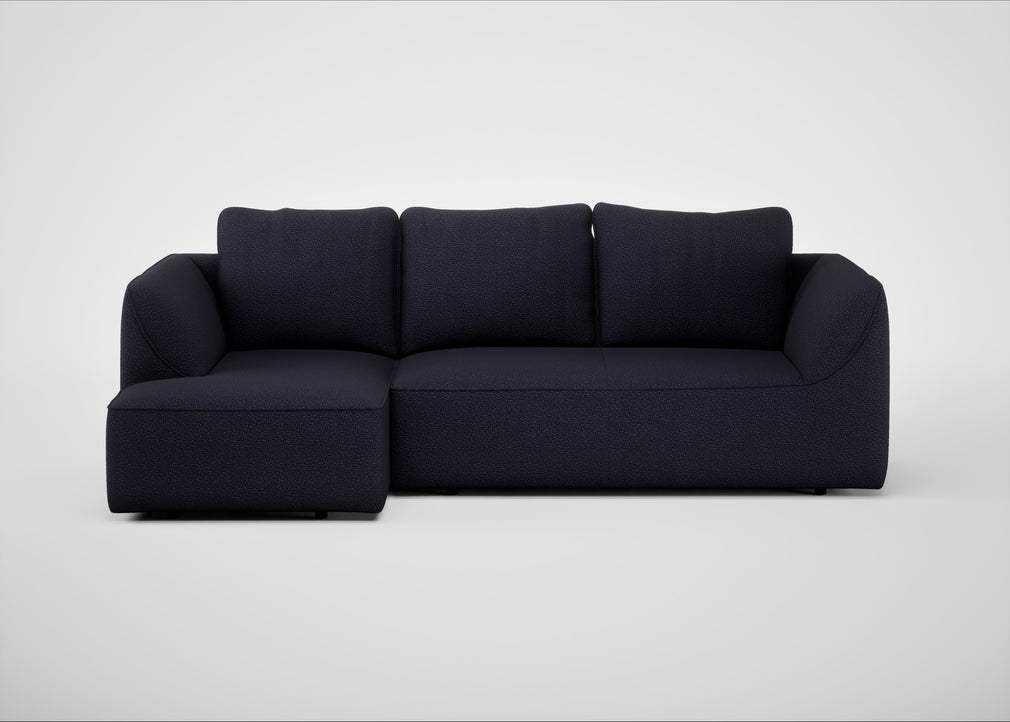 Morven Left Hand Facing Corner Chaise Sofa Boucle Indigo