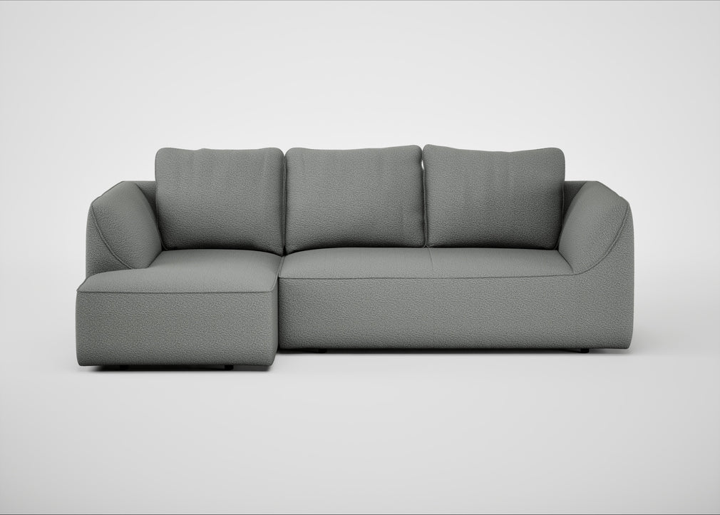 Morven Left Hand Facing Corner Chaise Sofa Boucle Steel