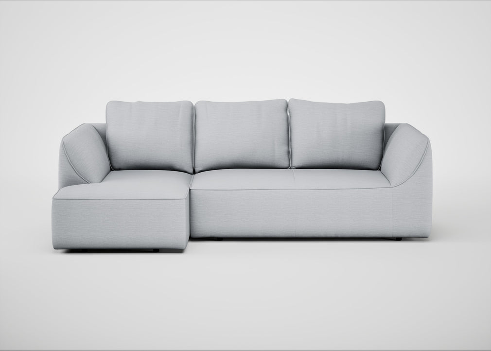 Morven Left Hand Facing Corner Chaise Sofa Broad Weave Tin