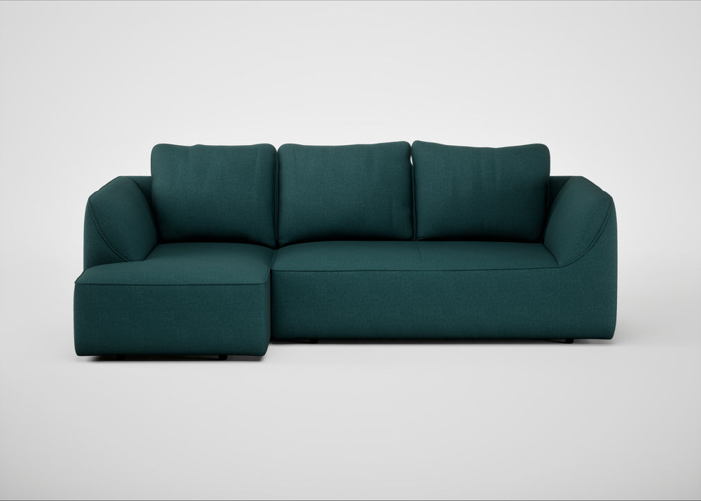 Morven Left Hand Facing Corner Chaise Sofa Brushed Cotton Pine