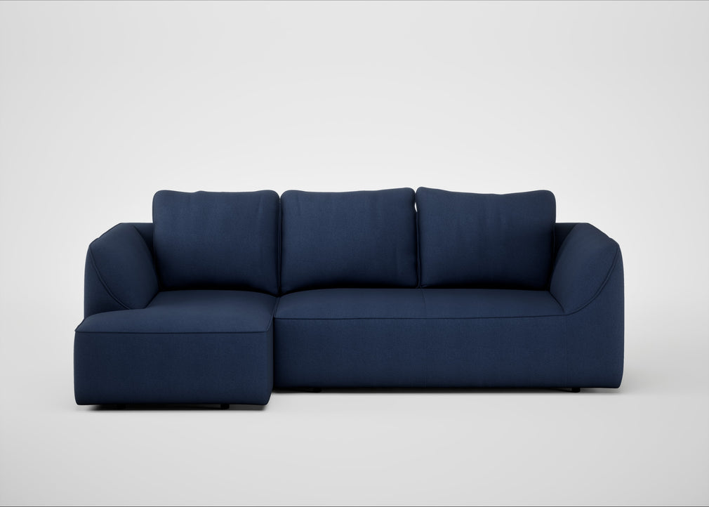 Morven Left Hand Facing Corner Chaise Sofa Capelo Linen-Cotton Inkspot