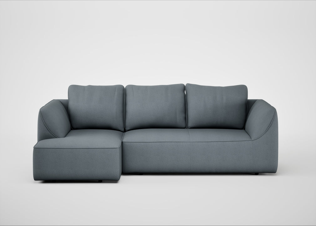 Morven Left Hand Facing Corner Chaise Sofa Capelo Linen-Cotton Mineral