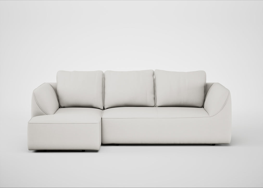 Morven Left Hand Facing Corner Chaise Sofa Capelo Linen-Cotton Sea Salt