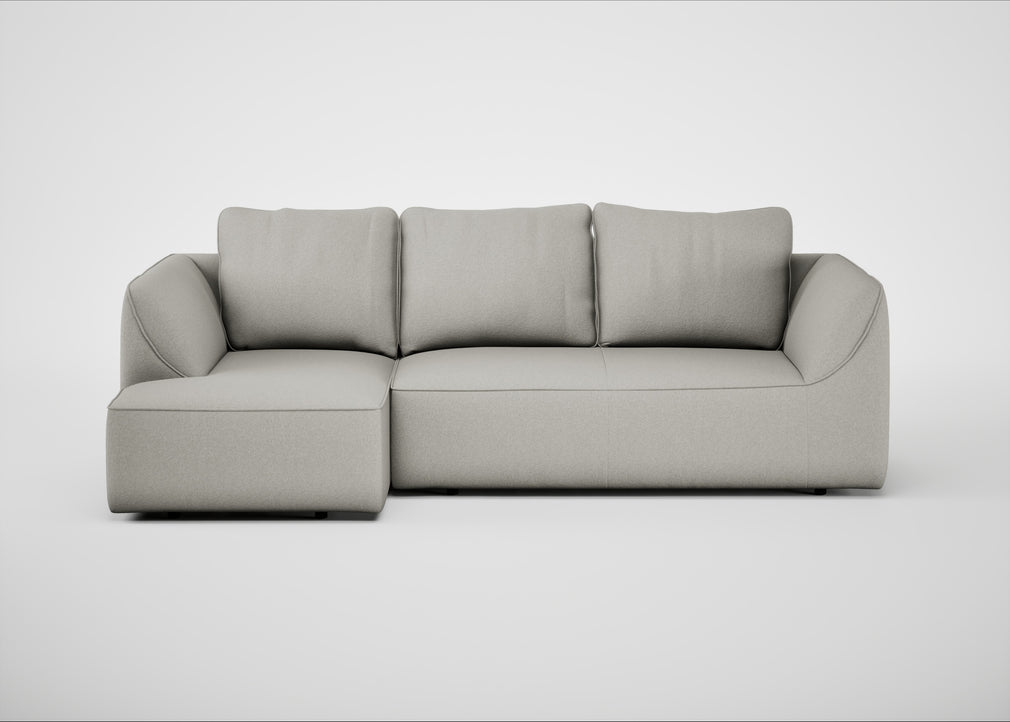Morven Left Hand Facing Corner Chaise Sofa Melton Wool Limestone
