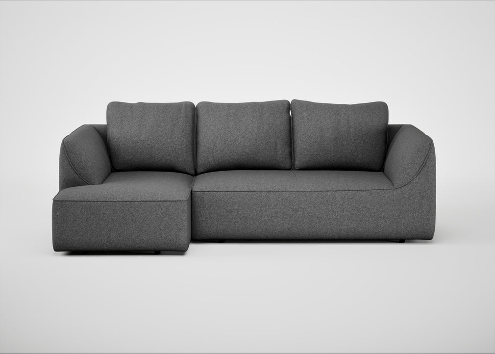 Morven Left Hand Facing Corner Chaise Sofa Melton Wool Shale