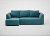 Morven Left Hand Facing Corner Chaise Sofa Smart Luxe Velvet Airforce Blue