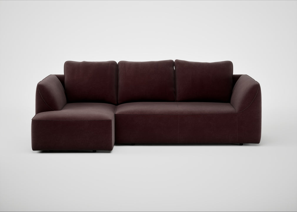 Morven Left Hand Facing Corner Chaise Sofa Smart Luxe Velvet Acorn